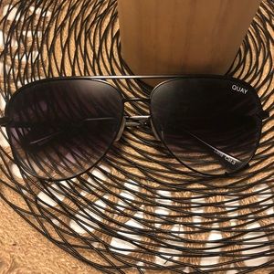 QUAY Black Aviator Sunglasses